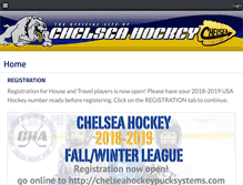 Tablet Screenshot of chelseahockey.pucksystems.com